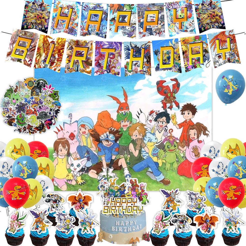 Baby Products Pictures - Digimon Birthday Decoration Cartoon Pet Party