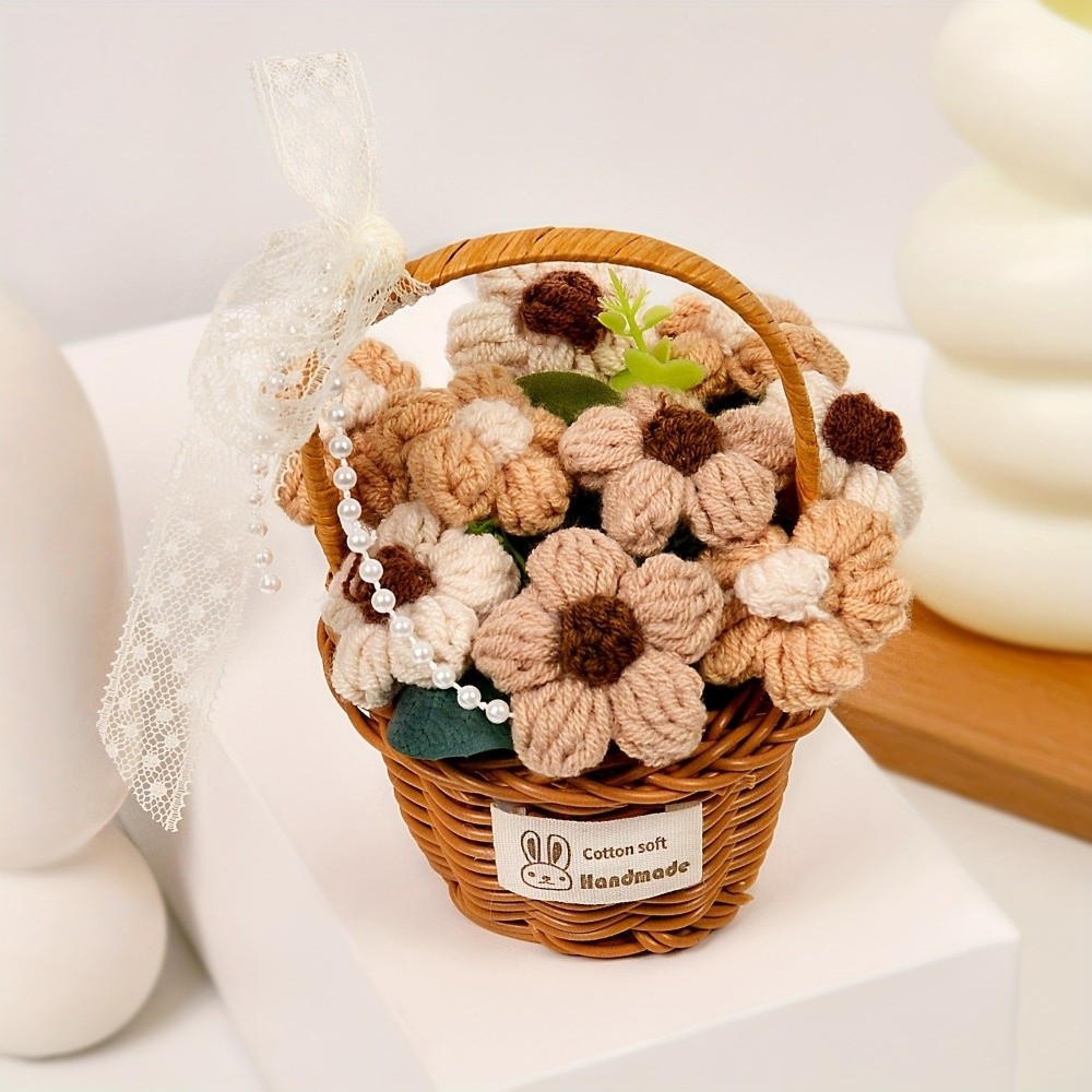 Handmade Puff Yarn Flower Mini - Baby Products Basket incelemesi ve fiyatı