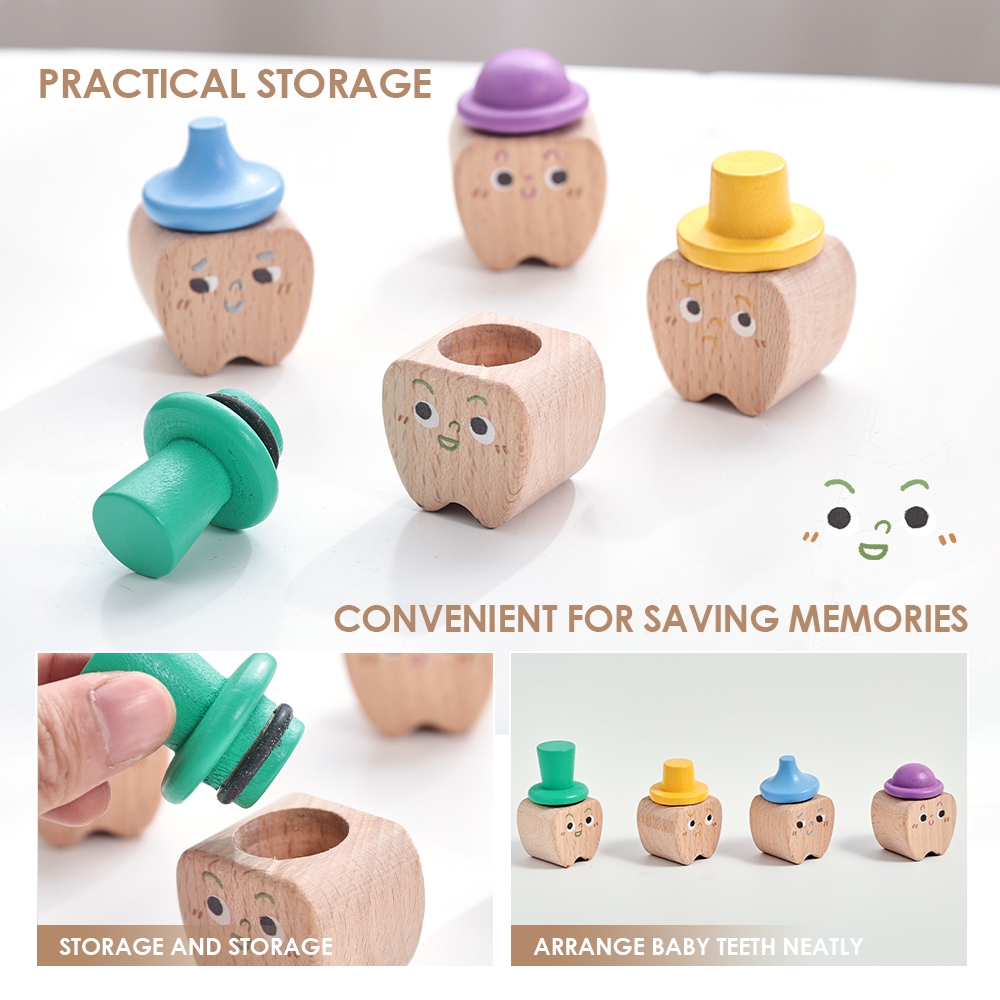 4pc Set Baby Tooth Wooden Box  - Baby Products Natural incelemesi ve fiyatı