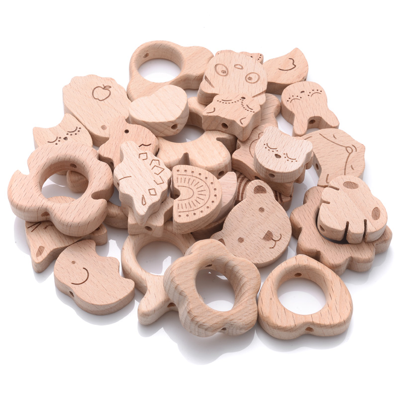 10Pcs Natural Beech Wooden Bea - Baby Products Natural incelemesi ve fiyatı