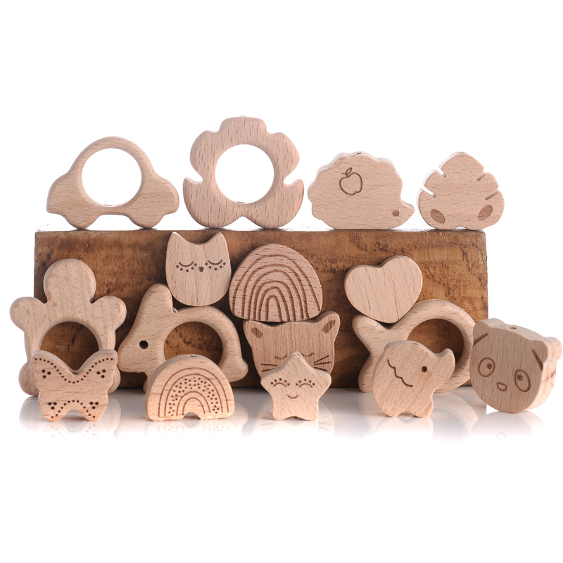 10Pcs Natural Beech Wooden Bea - Baby Products Natural incelemesi ve fiyatı