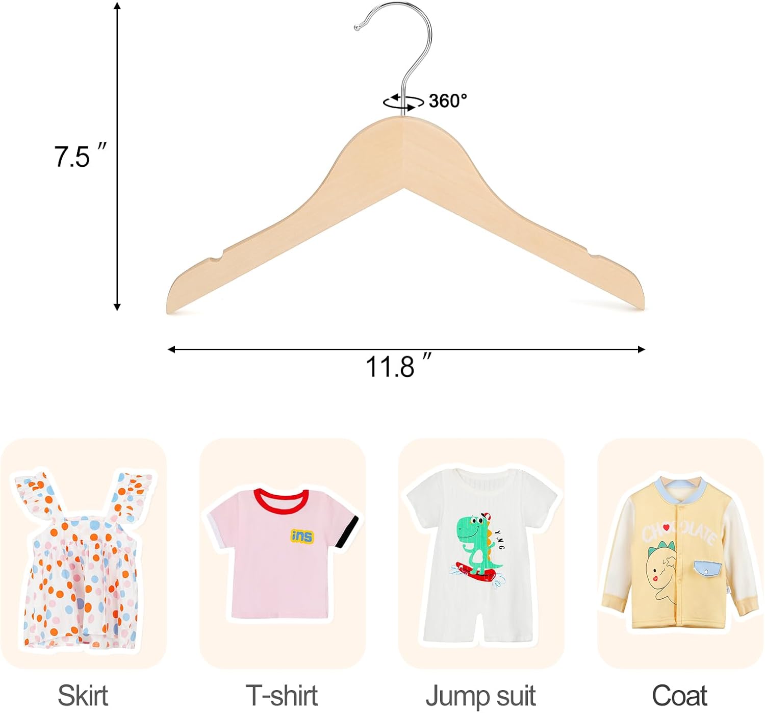 Natural Wood Baby Hangers 10 P - Baby Products Natural incelemesi ve fiyatı
